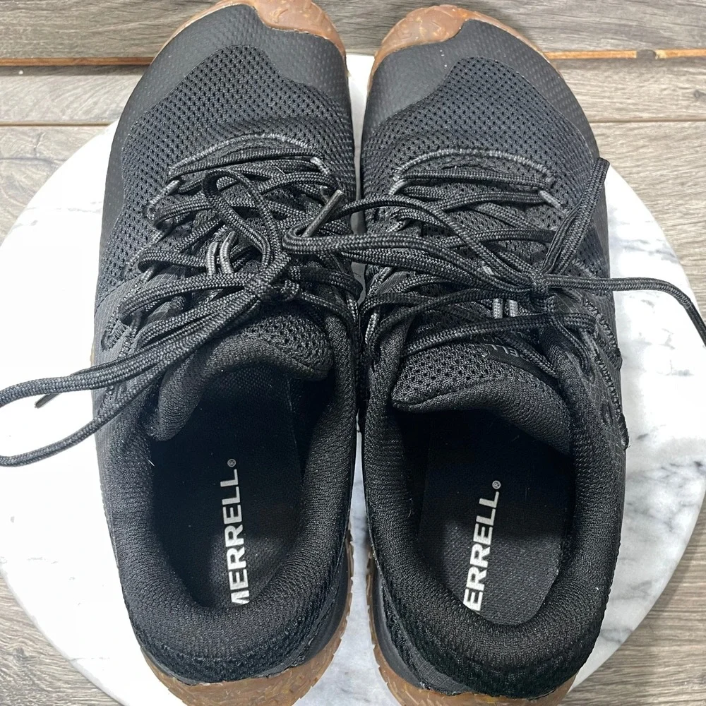 Merrell Shoes Womens 10 Trail Glove 7 Black Minimalist Running Sneaker Light